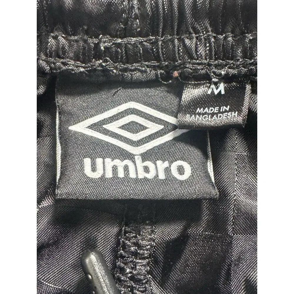 Umbro Black Checker Soccer Athletic Shorts Boys Size M Drawstring Lightweight